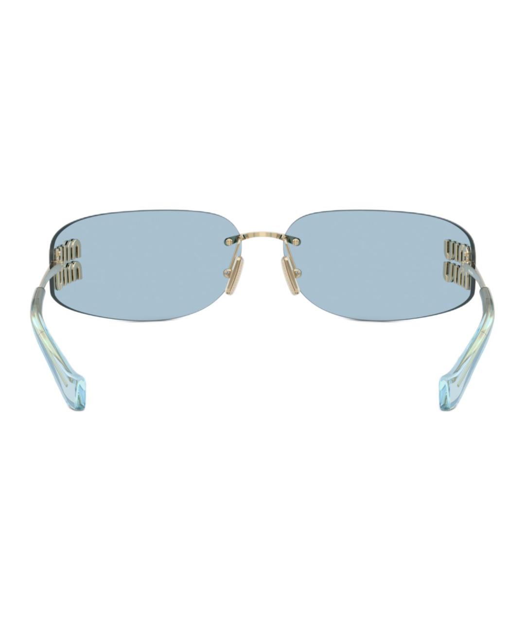MIU MIU Золотые металлические солнцезащитные очки, фото 3