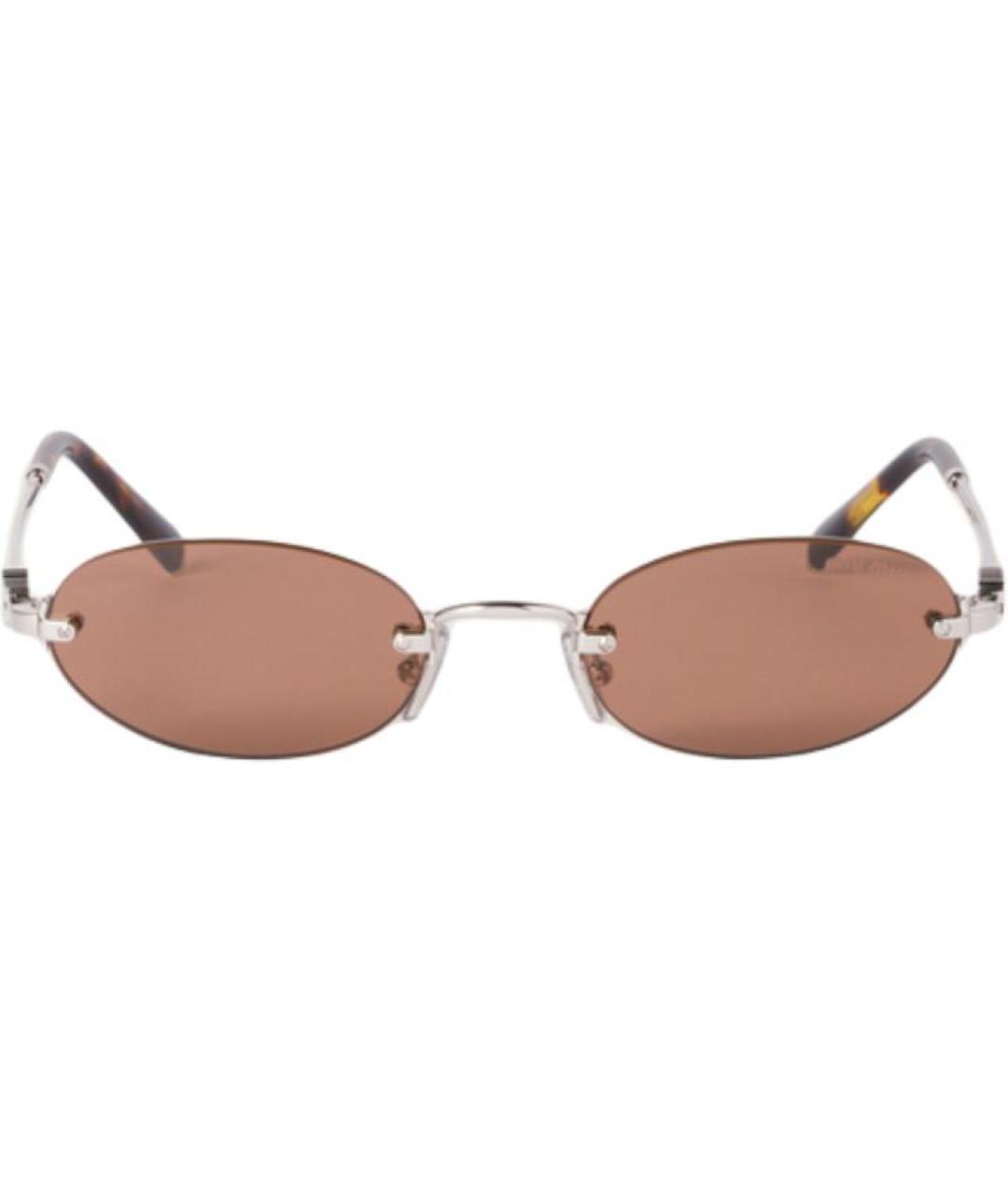MIU MIU Коричневые металлические солнцезащитные очки, фото 2