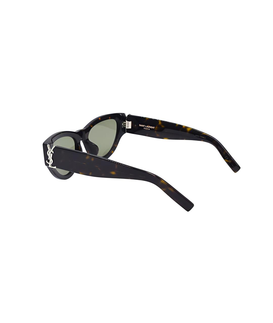 SAINT LAURENT Коричневые пластиковые солнцезащитные очки, фото 3