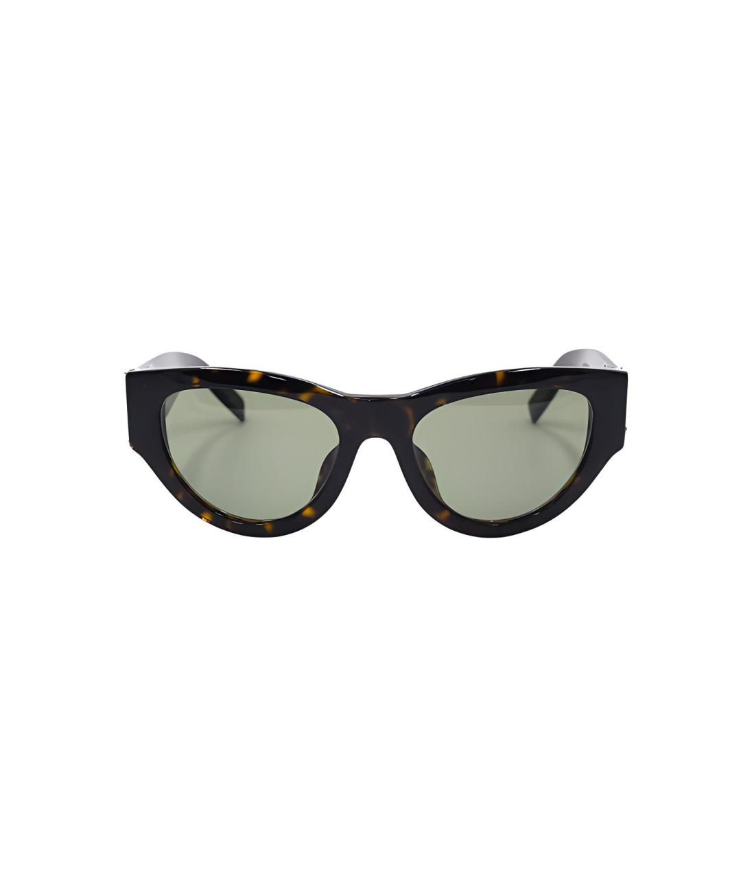 SAINT LAURENT Коричневые пластиковые солнцезащитные очки, фото 2