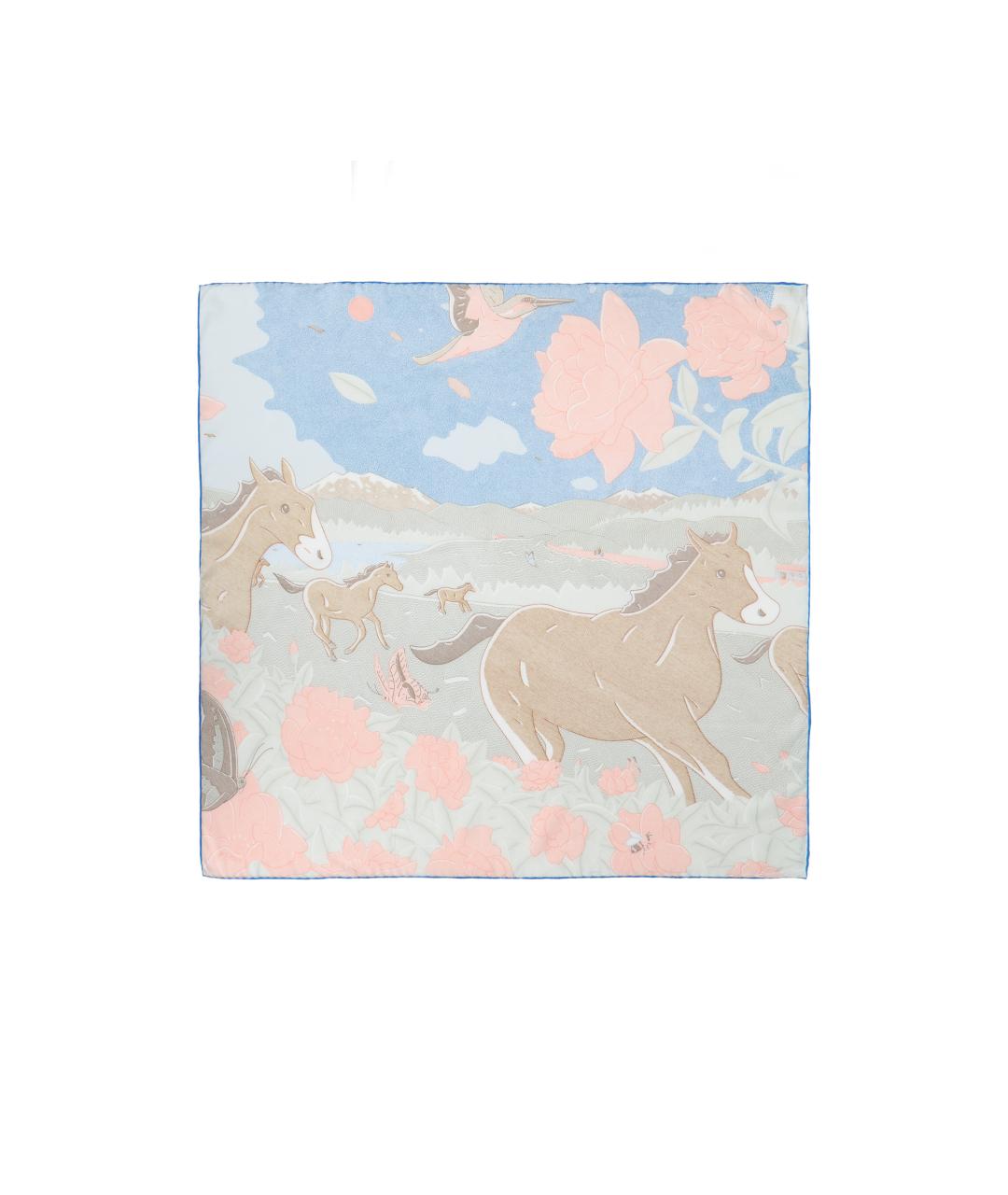 HERMES Мульти шелковый шарф, фото 2