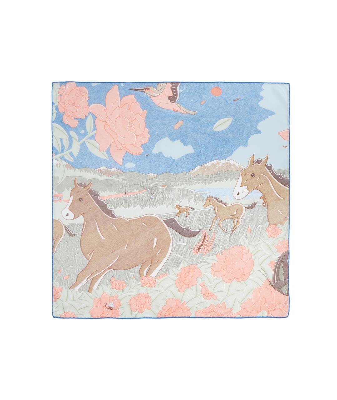 HERMES Мульти шелковый шарф, фото 3