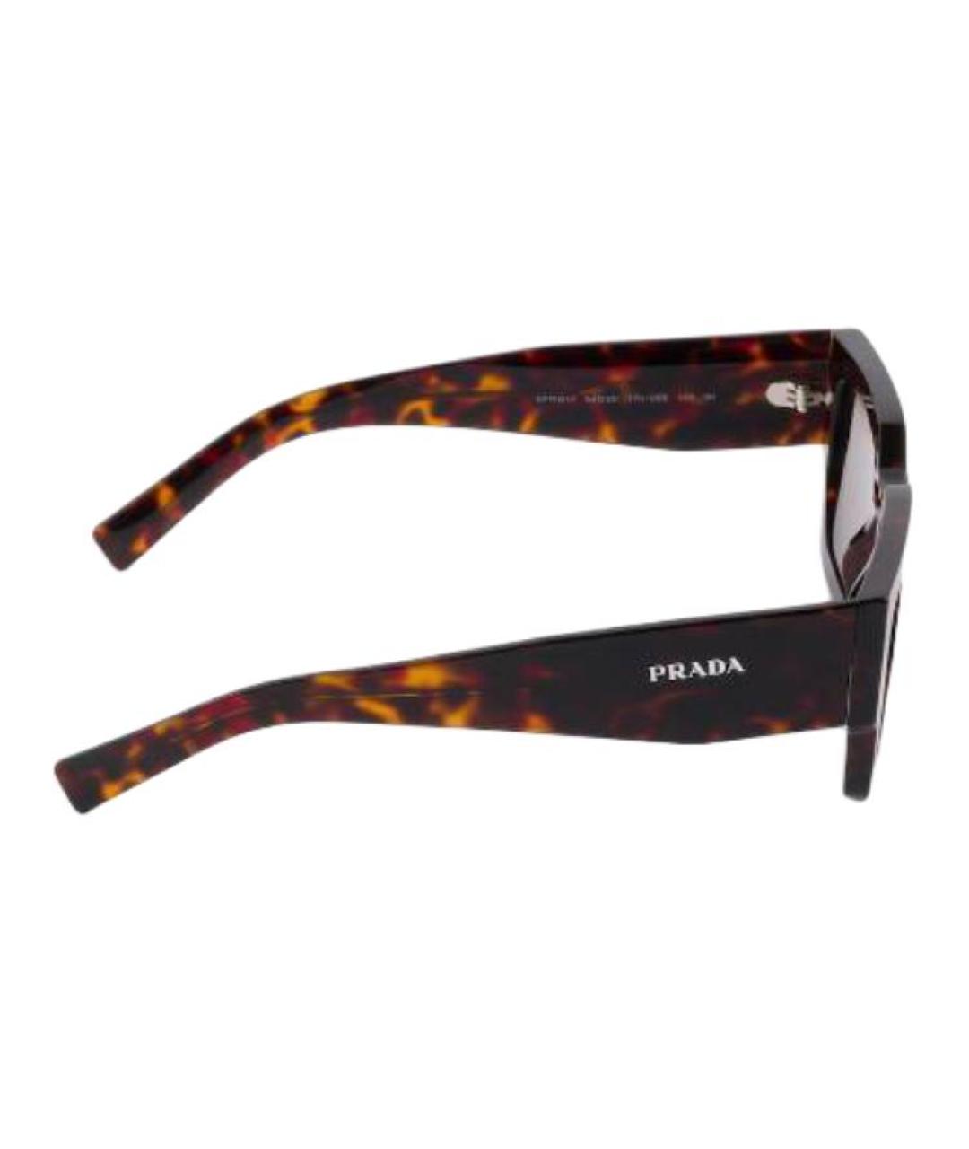 PRADA Коричневые пластиковые солнцезащитные очки, фото 3