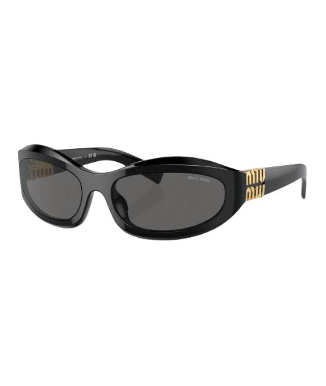 MIU MIU Черные пластиковые солнцезащитные очки, фото 1