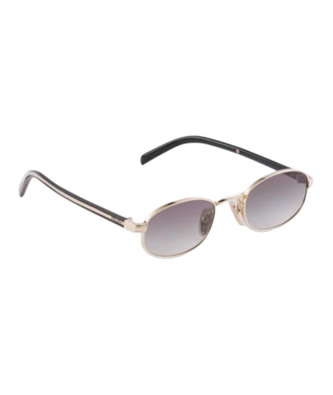 PRADA Золотые металлические солнцезащитные очки, фото 4