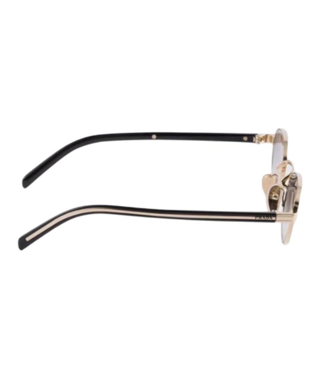 PRADA Золотые металлические солнцезащитные очки, фото 3