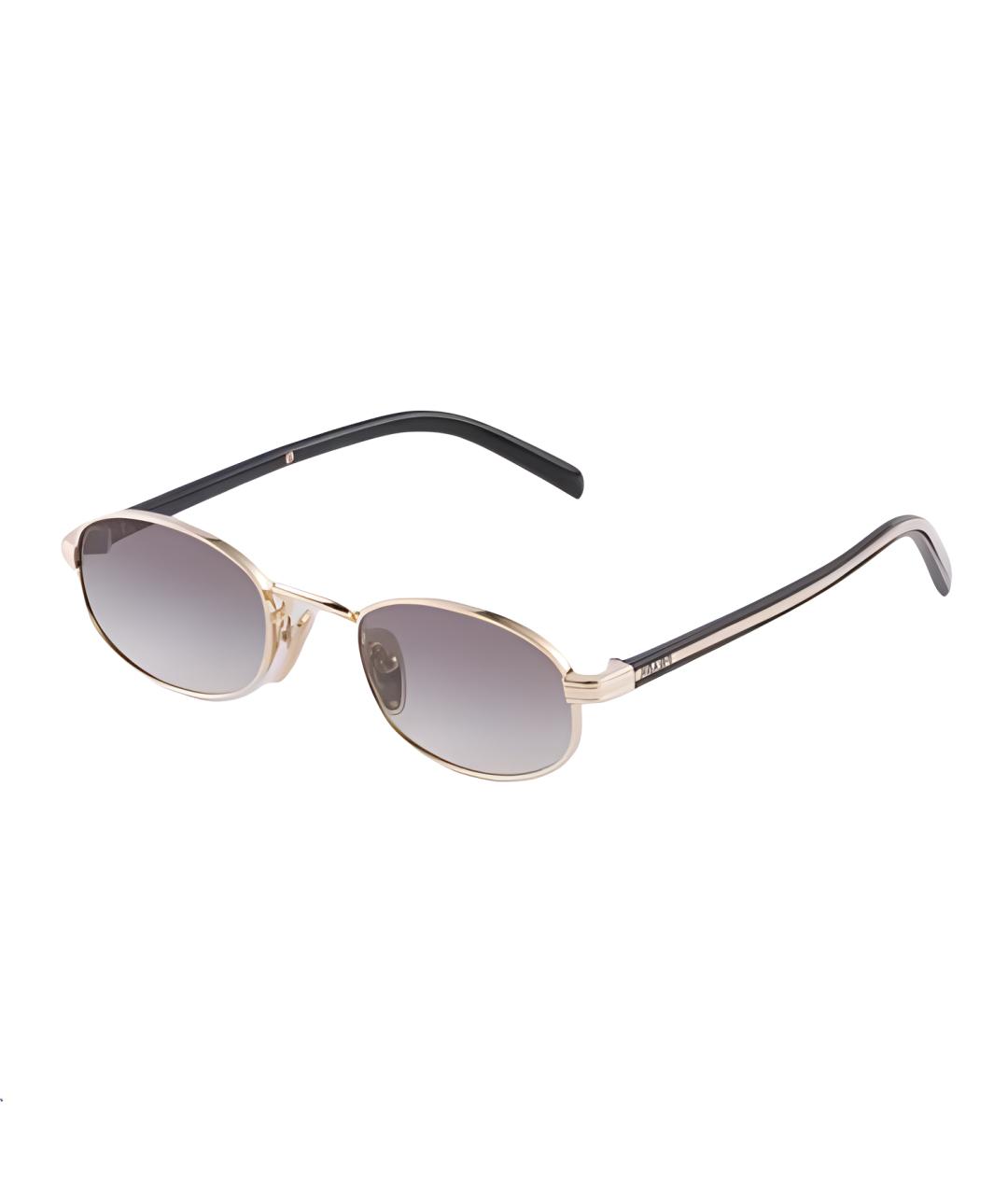 PRADA Золотые металлические солнцезащитные очки, фото 1
