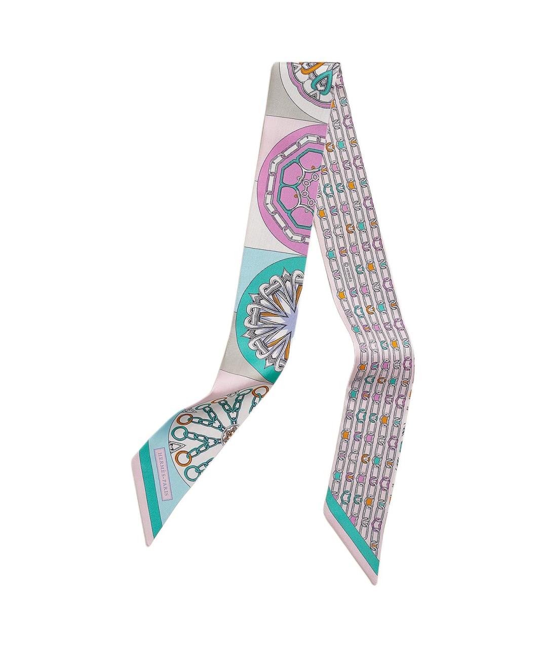 HERMES Розовый шелковый шарф, фото 1