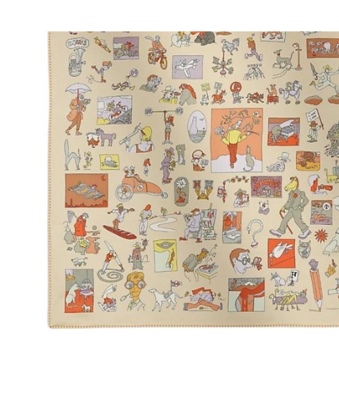 HERMES Мульти шелковый шарф, фото 3