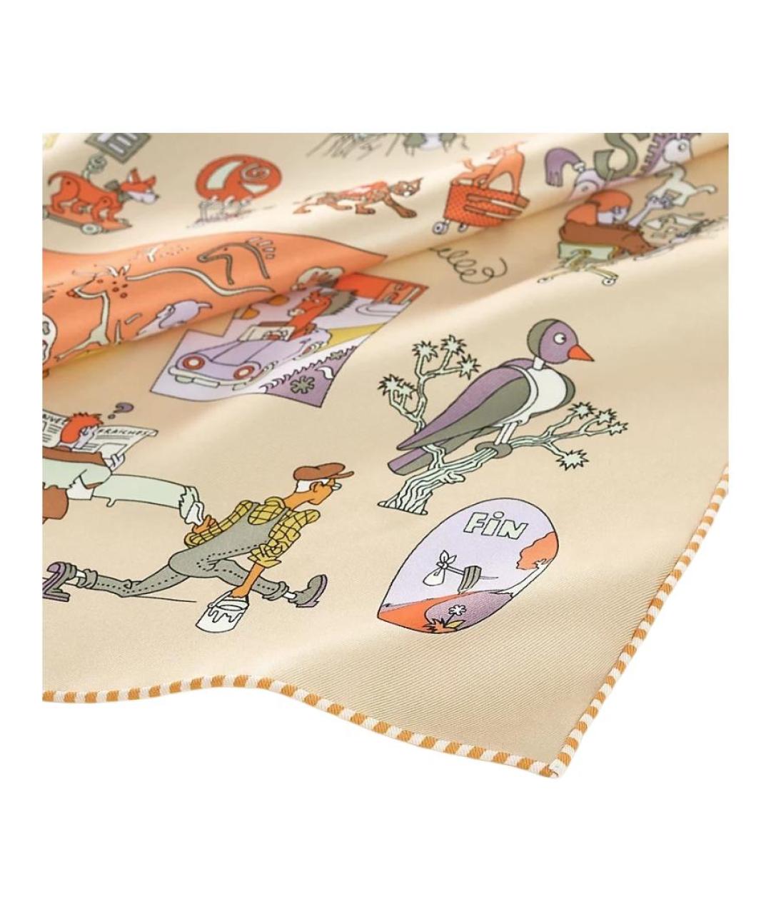 HERMES Мульти шелковый шарф, фото 2