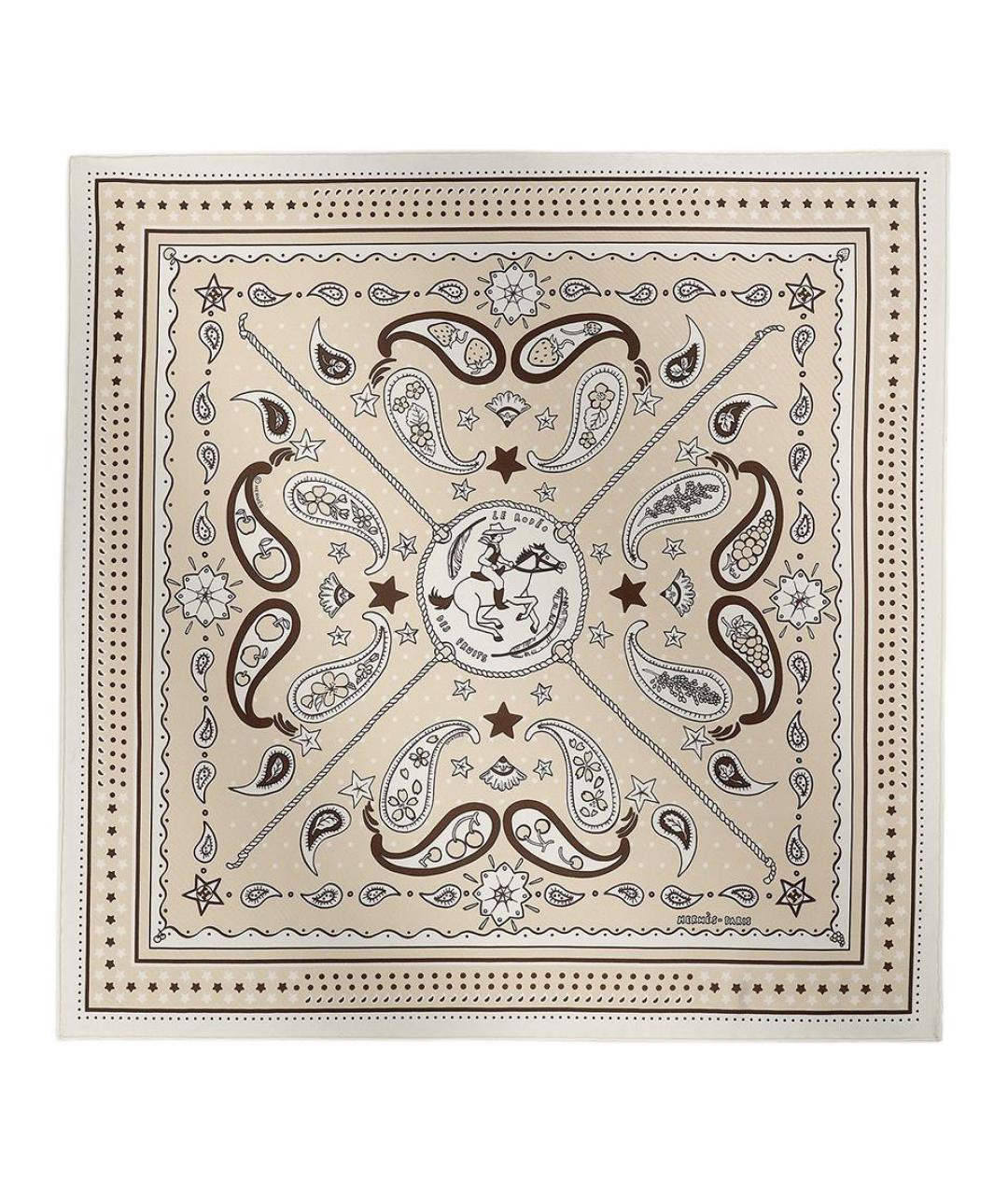 HERMES Мульти шелковый шарф, фото 1