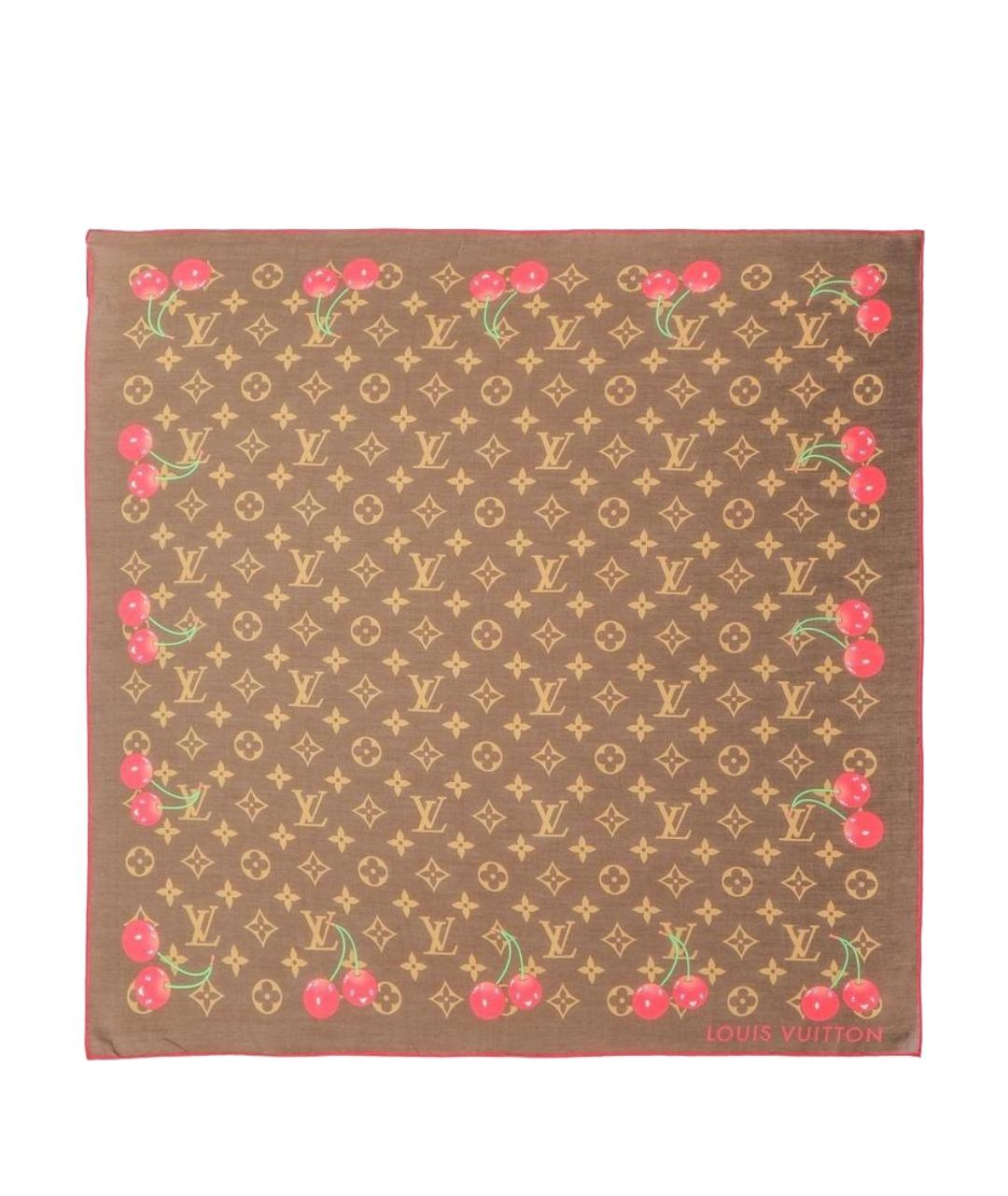 LOUIS VUITTON Коричневый шарф, фото 1