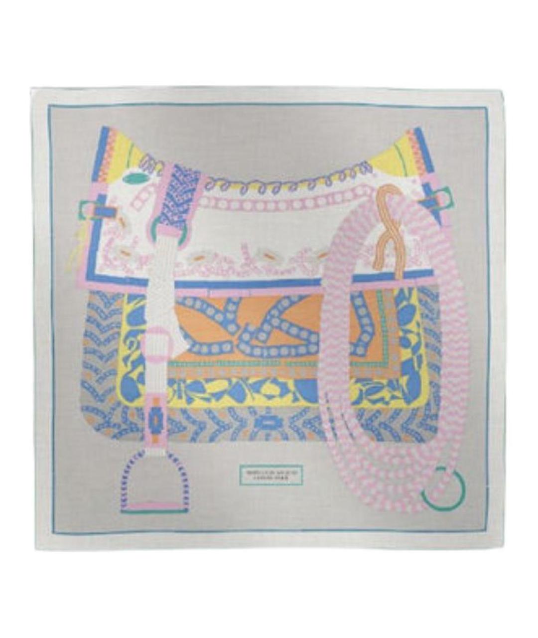 HERMES Серый кашемировый шарф, фото 1