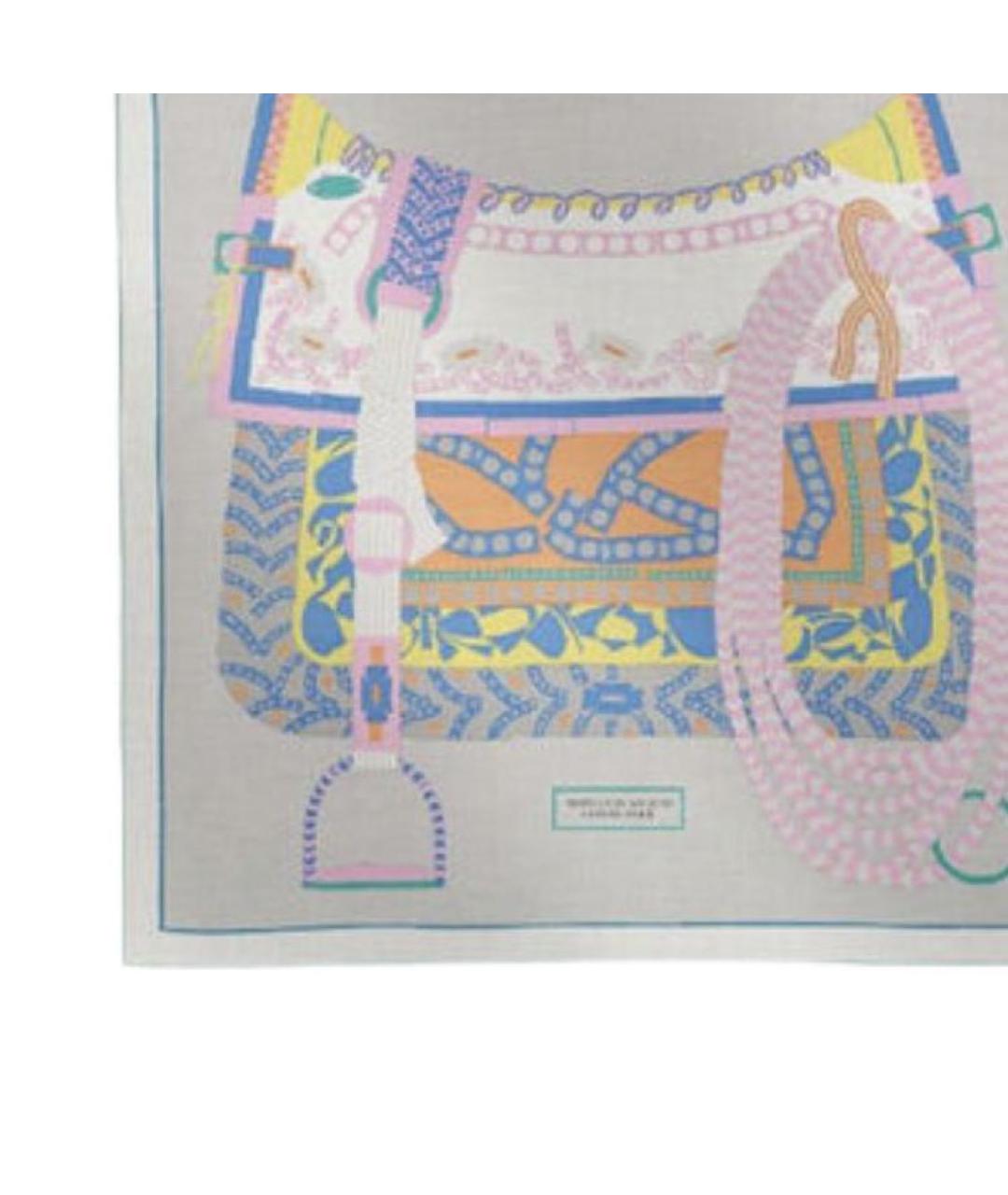 HERMES Серый кашемировый шарф, фото 3