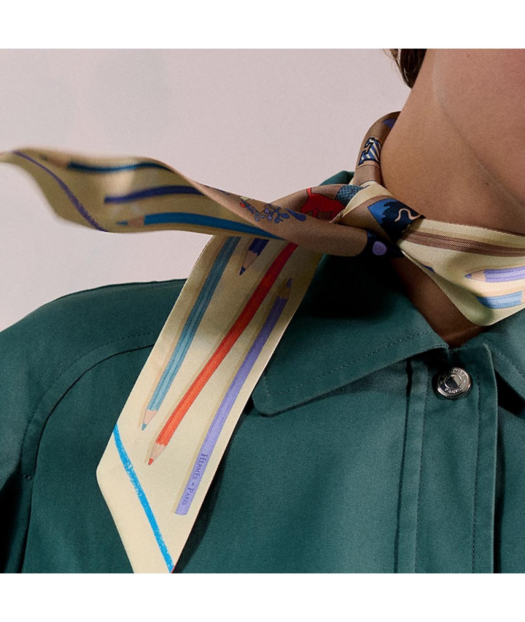 HERMES Мульти шелковый шарф, фото 3