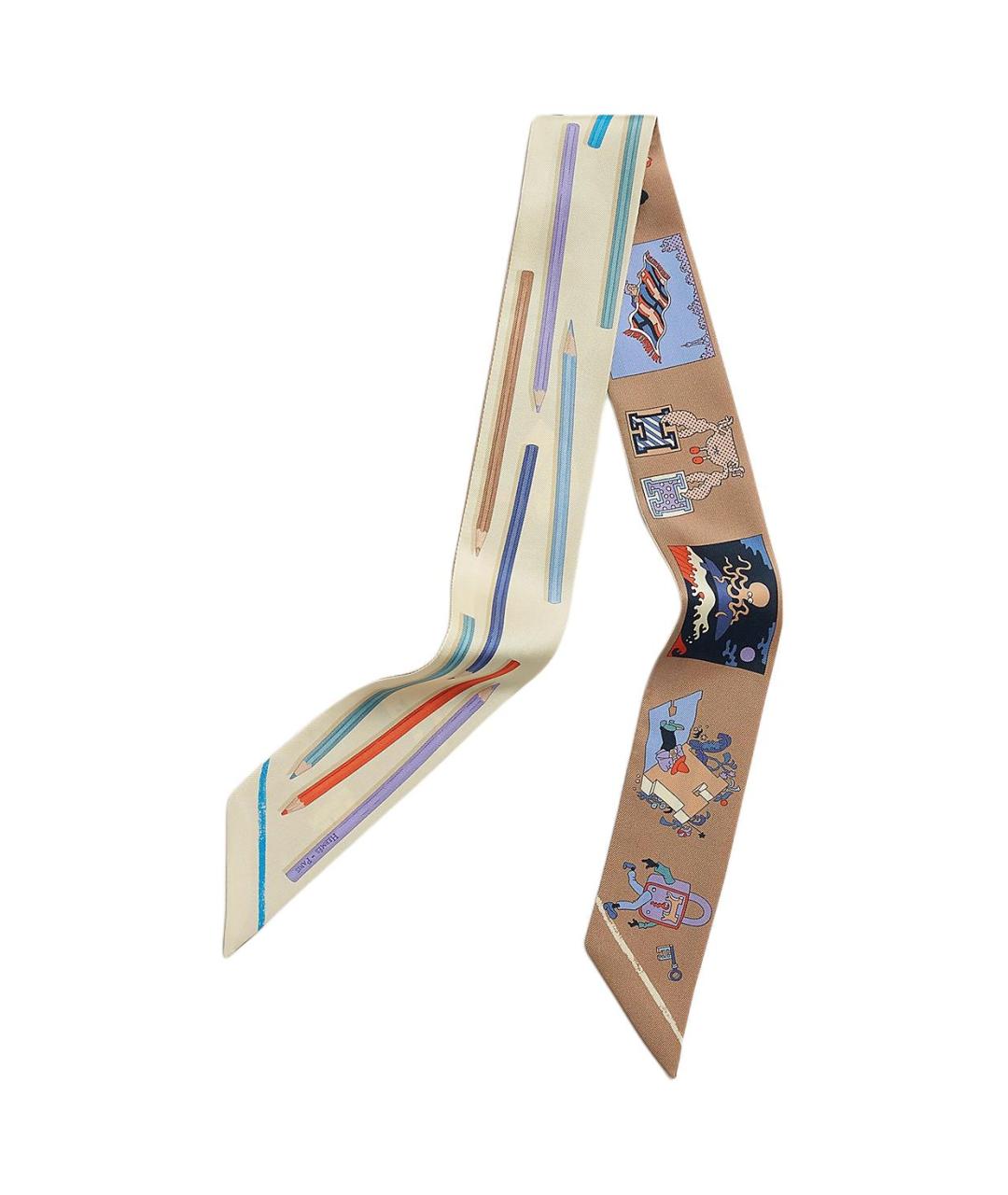 HERMES Мульти шелковый шарф, фото 1