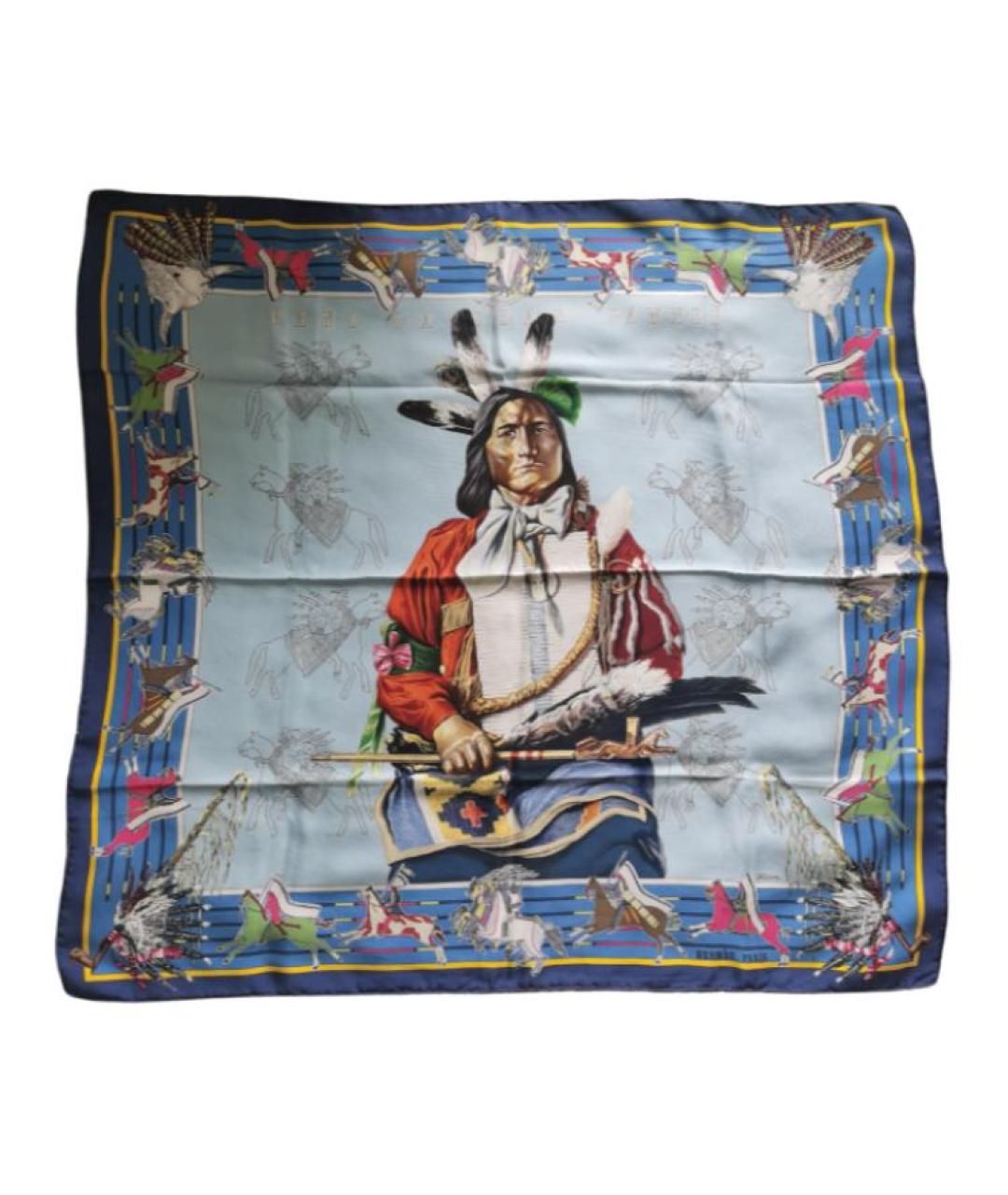 HERMES Мульти шелковый шарф, фото 1