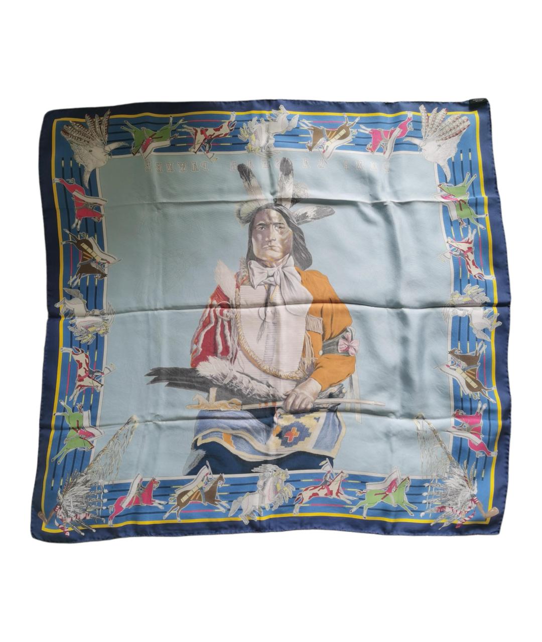 HERMES Мульти шелковый шарф, фото 2