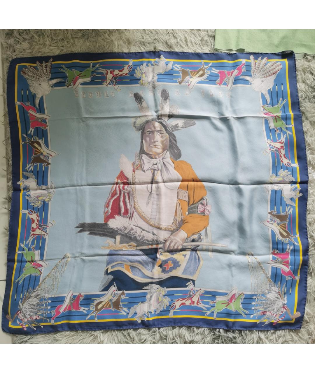 HERMES Мульти шелковый шарф, фото 3