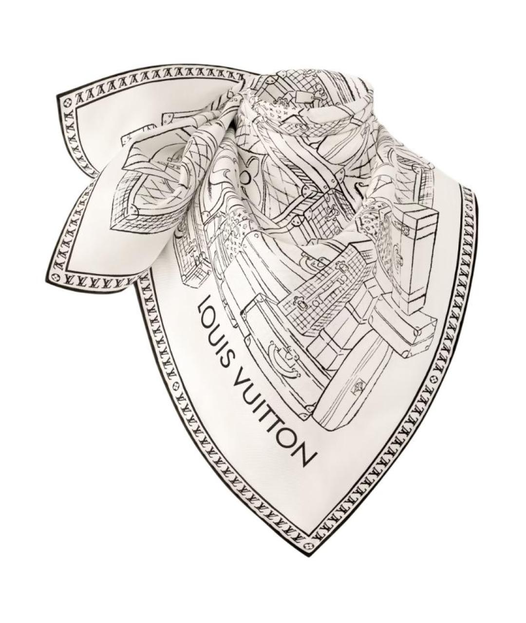 LOUIS VUITTON Белый шарф, фото 2
