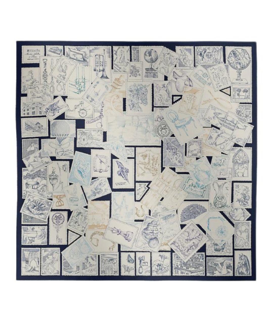 HERMES Мульти шелковый шарф, фото 1