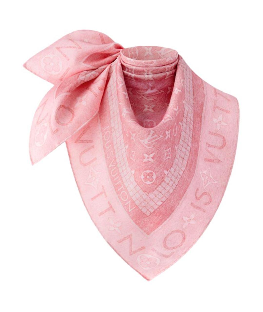 LOUIS VUITTON Розовый шарф, фото 2
