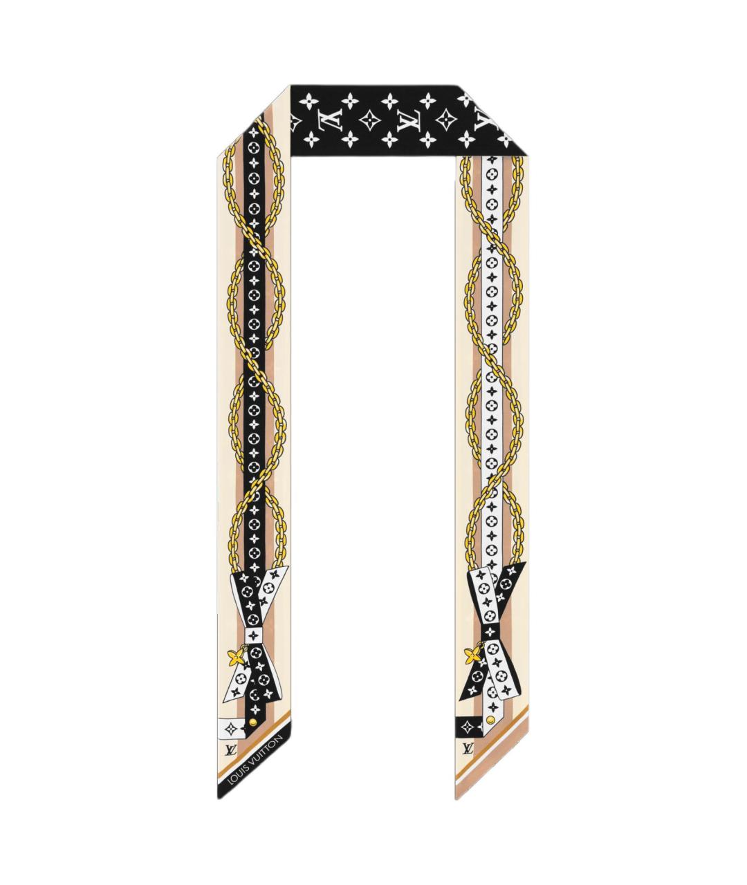 LOUIS VUITTON Черный шелковый шарф, фото 1