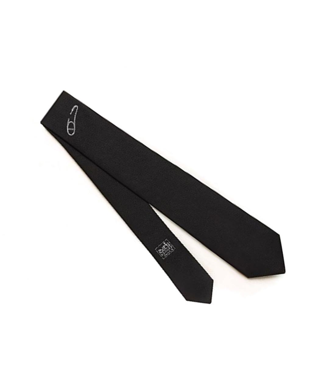 HERMES Черный галстук, фото 3