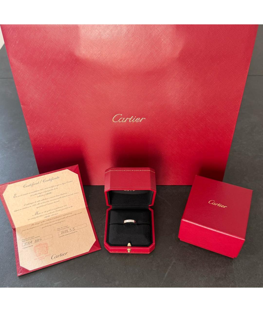 CARTIER Антрацитовое кольцо из белого золота, фото 2