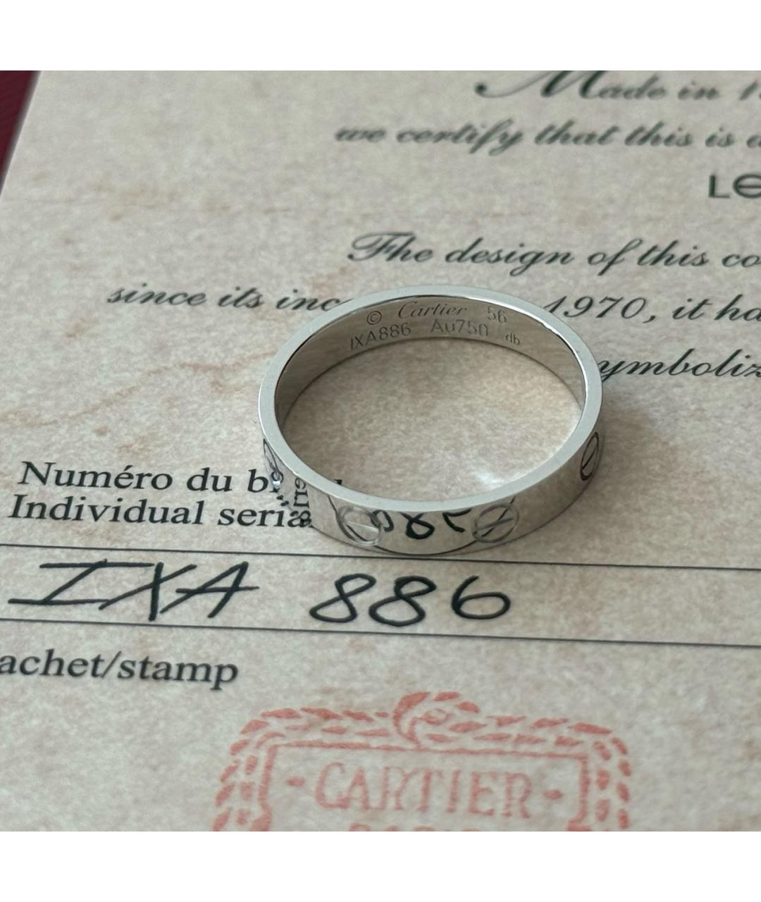 CARTIER Антрацитовое кольцо из белого золота, фото 6