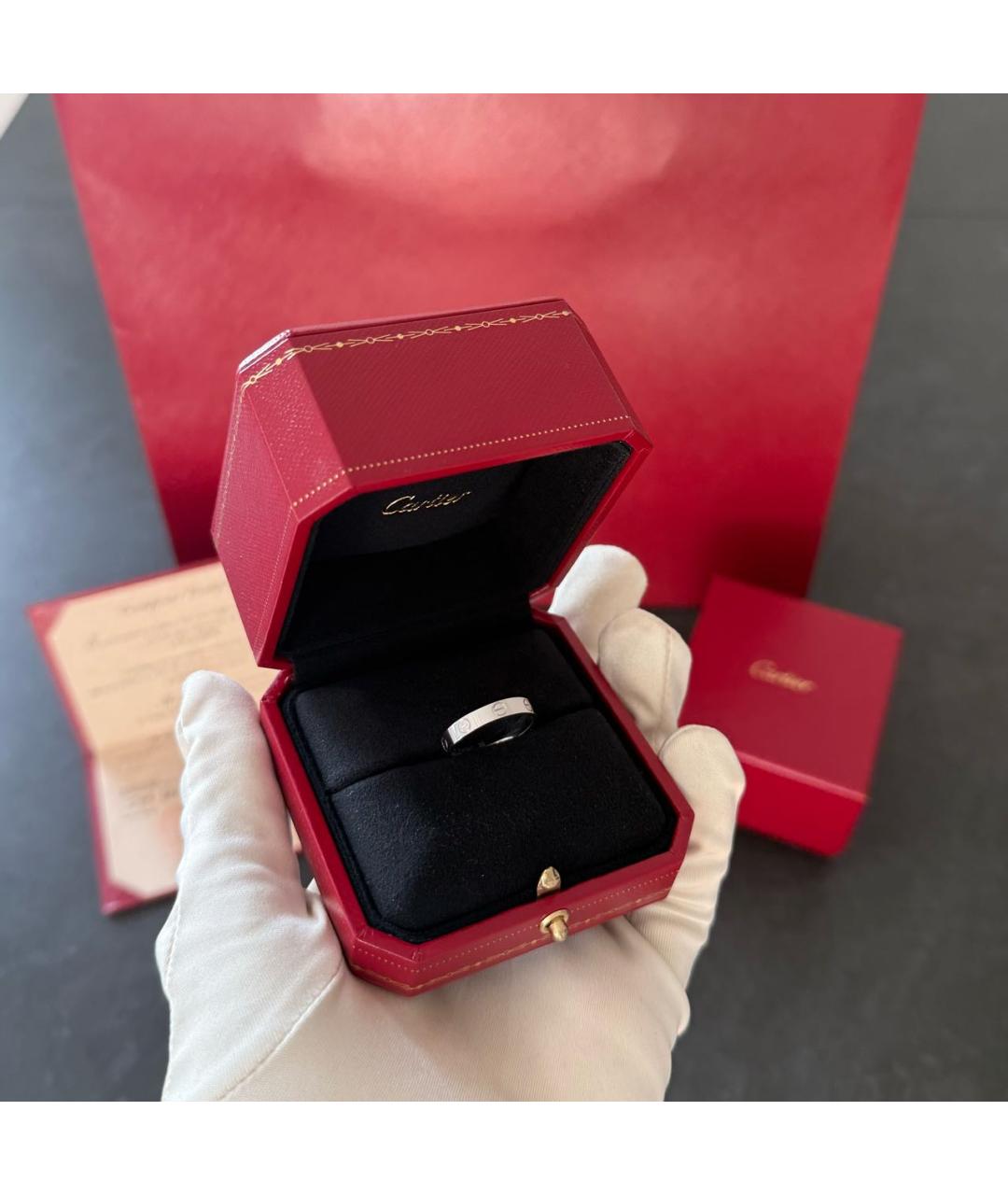 CARTIER Антрацитовое кольцо из белого золота, фото 3