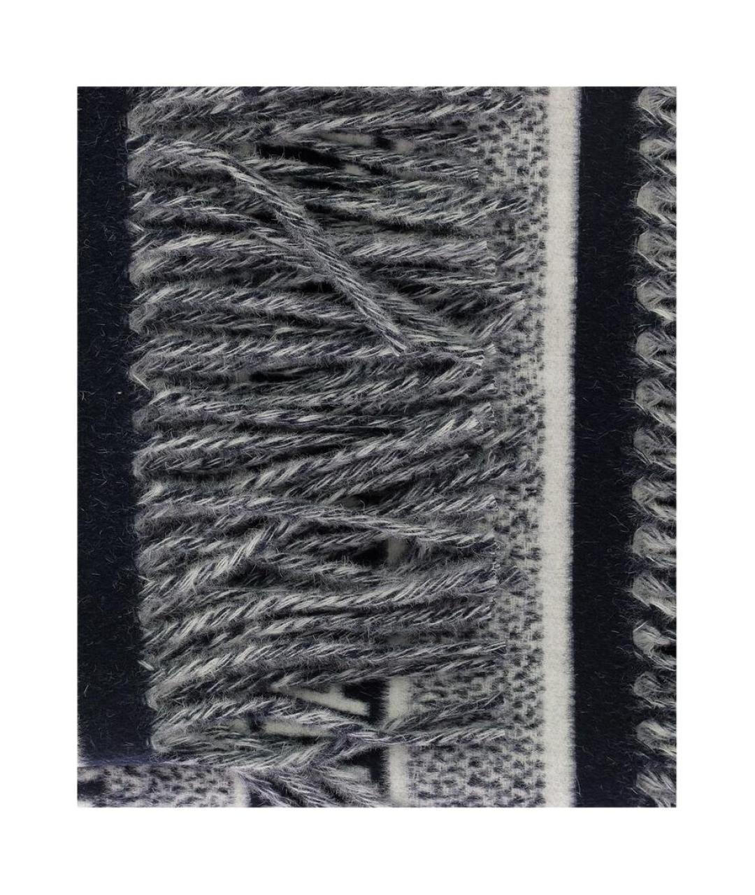 CHRISTIAN DIOR Серый шерстяной шарф, фото 3