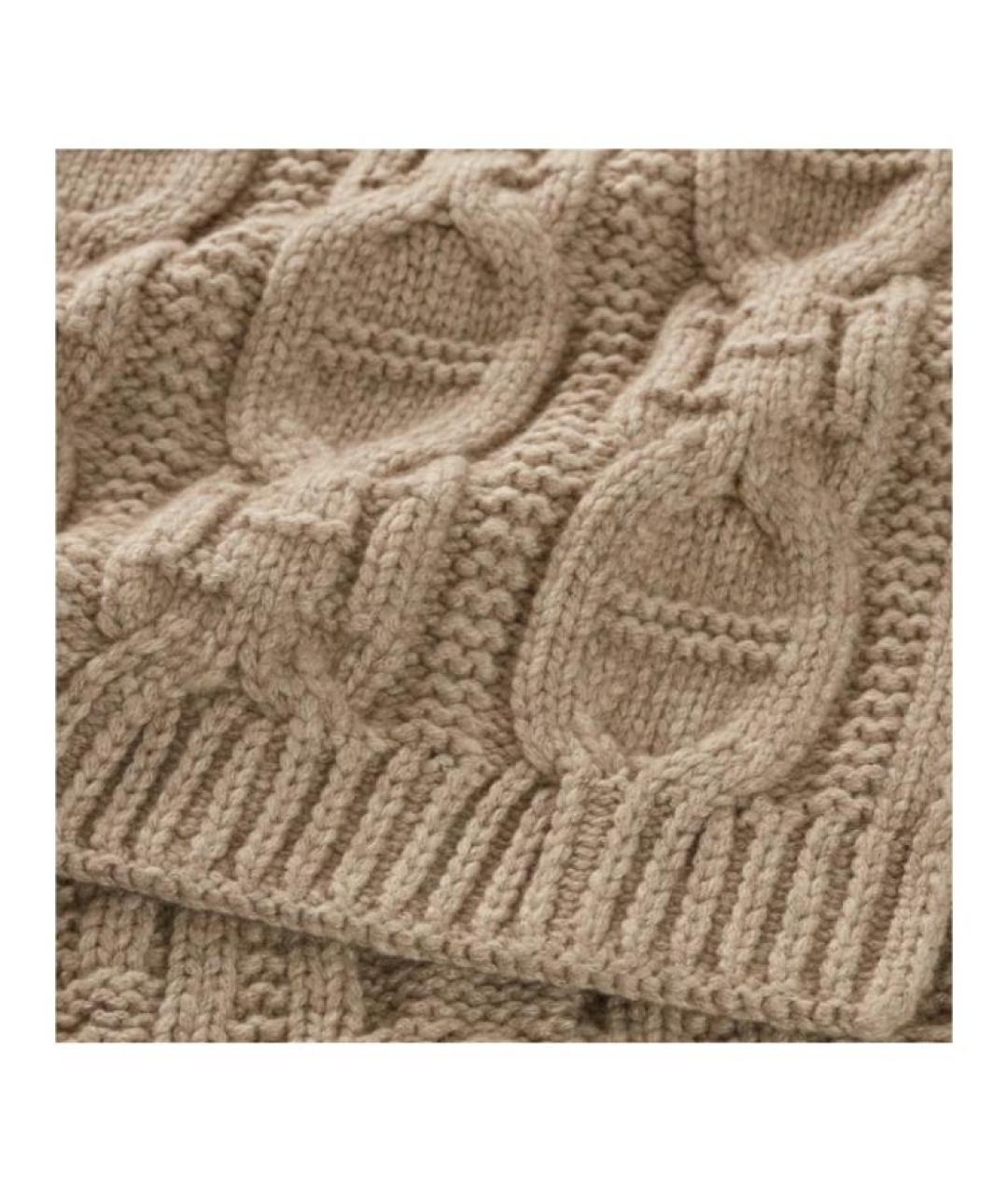 HERMES Бежевый кашемировый шарф, фото 2