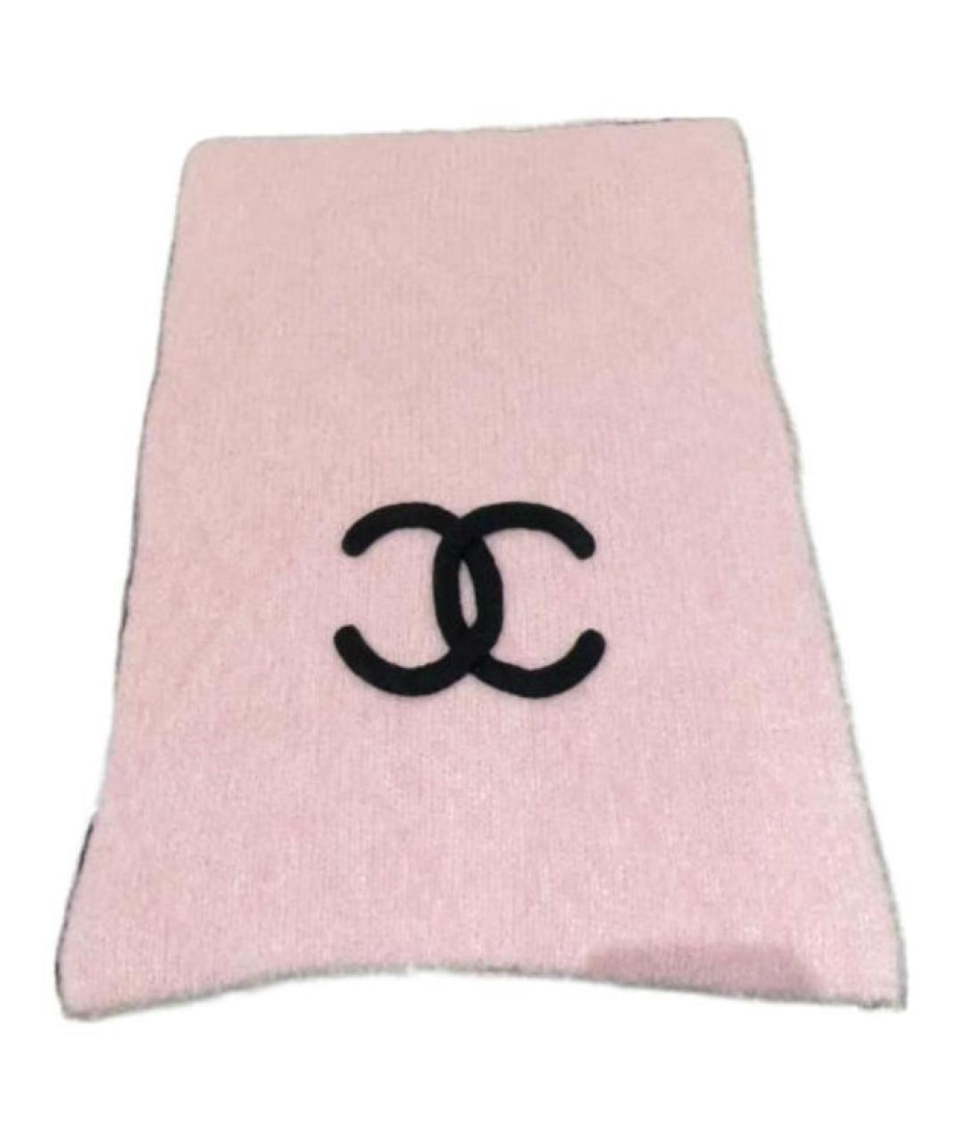 CHANEL Розовый кашемировый шарф, фото 2