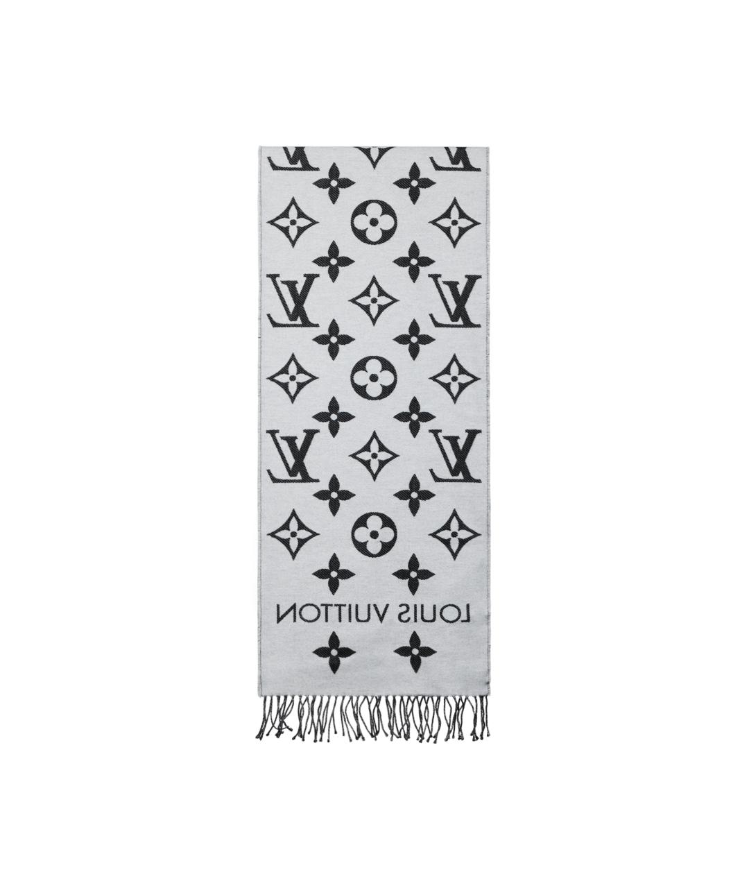 LOUIS VUITTON Черный шерстяной шарф, фото 2