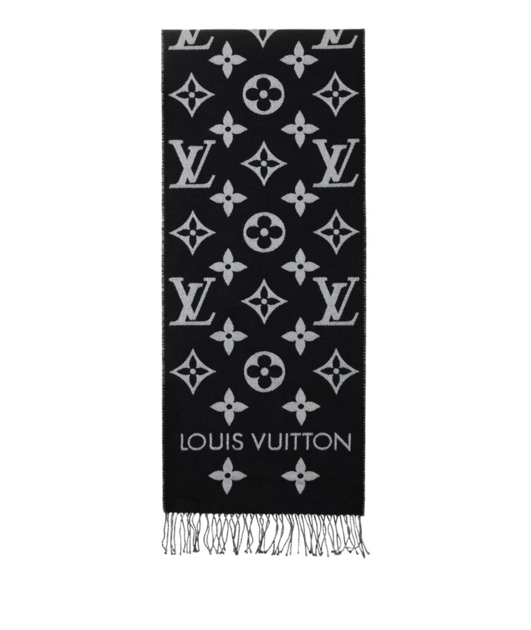LOUIS VUITTON Черный шерстяной шарф, фото 1