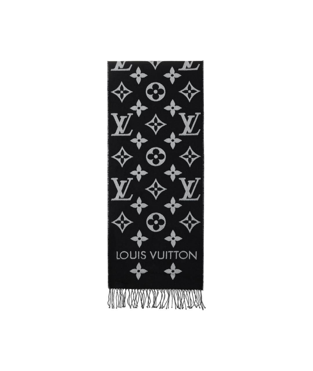 LOUIS VUITTON Черный шерстяной шарф, фото 3