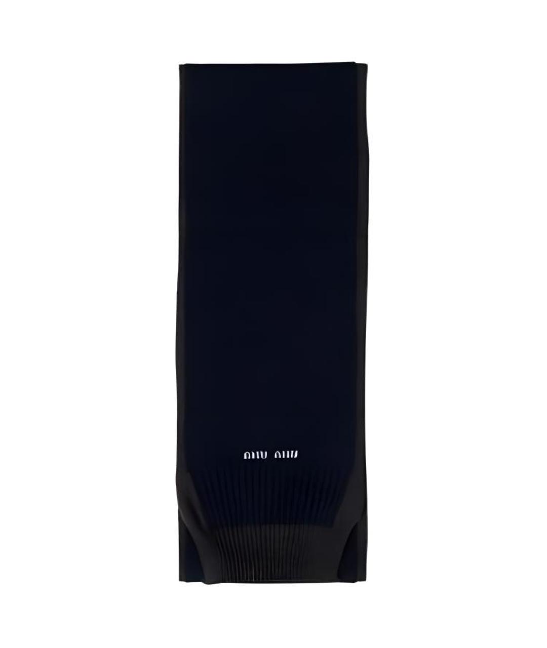 MIU MIU Черный кашемировый шарф, фото 1