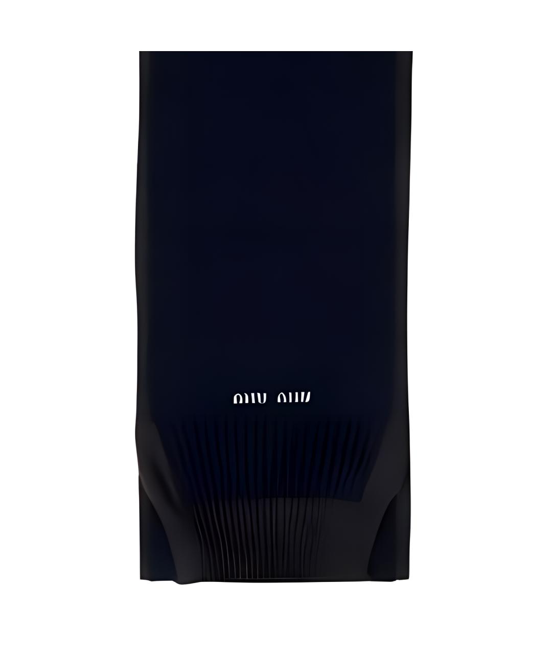 MIU MIU Черный кашемировый шарф, фото 3