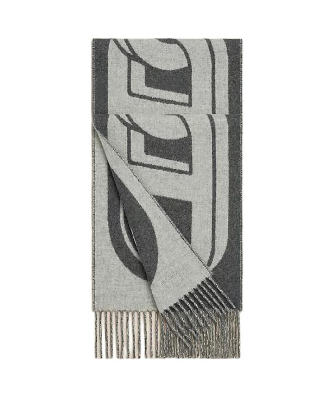 HERMES Серый кашемировый шарф, фото 1