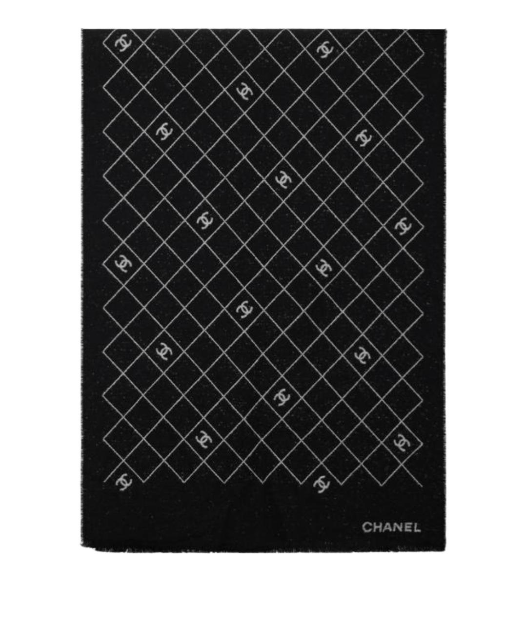 CHANEL Черный шарф, фото 1