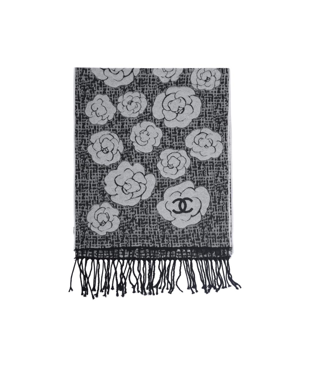 CHANEL Серый шарф, фото 3