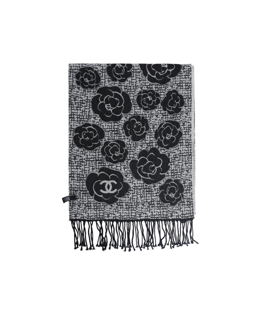CHANEL Серый шарф, фото 2