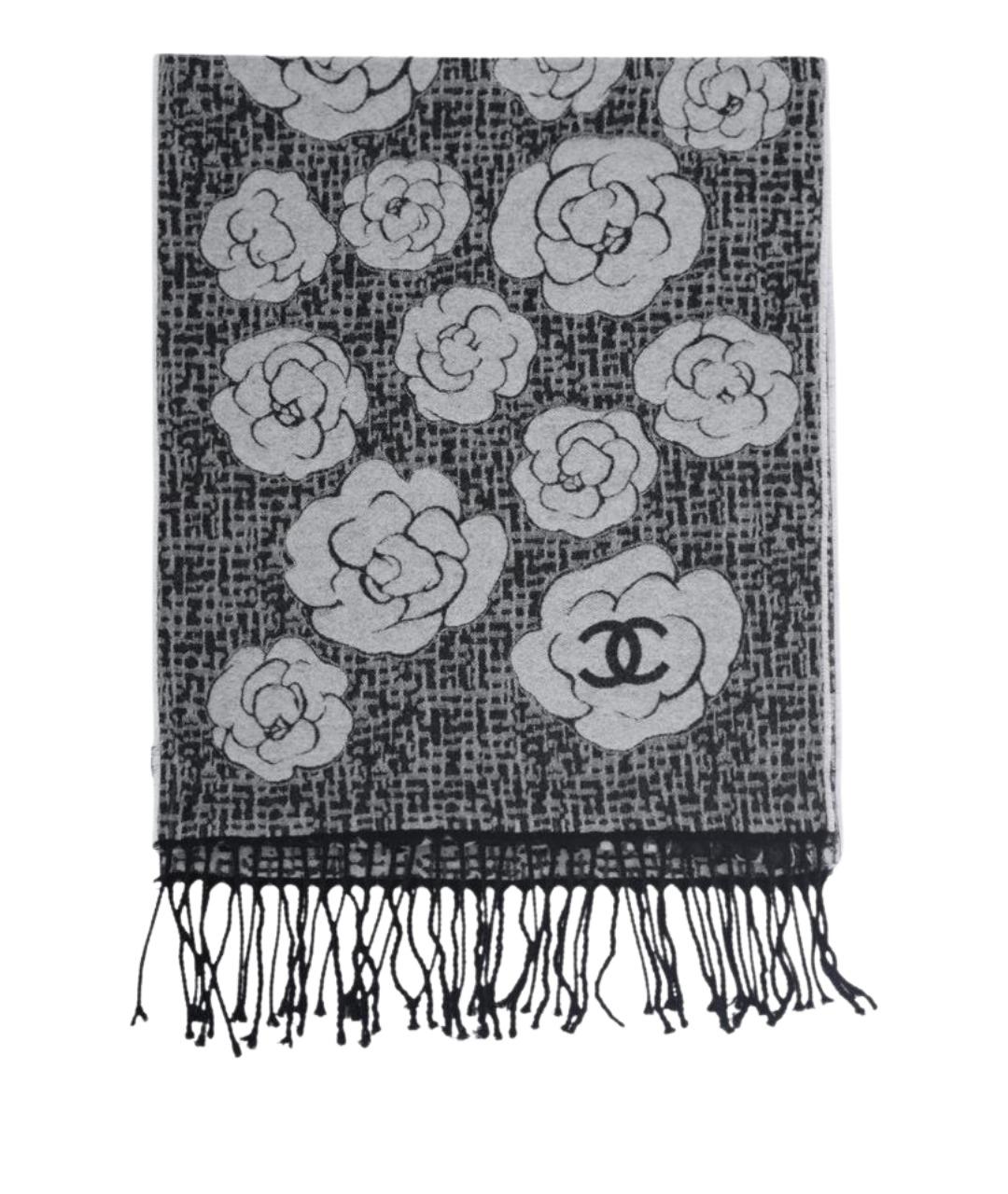 CHANEL Серый шарф, фото 1