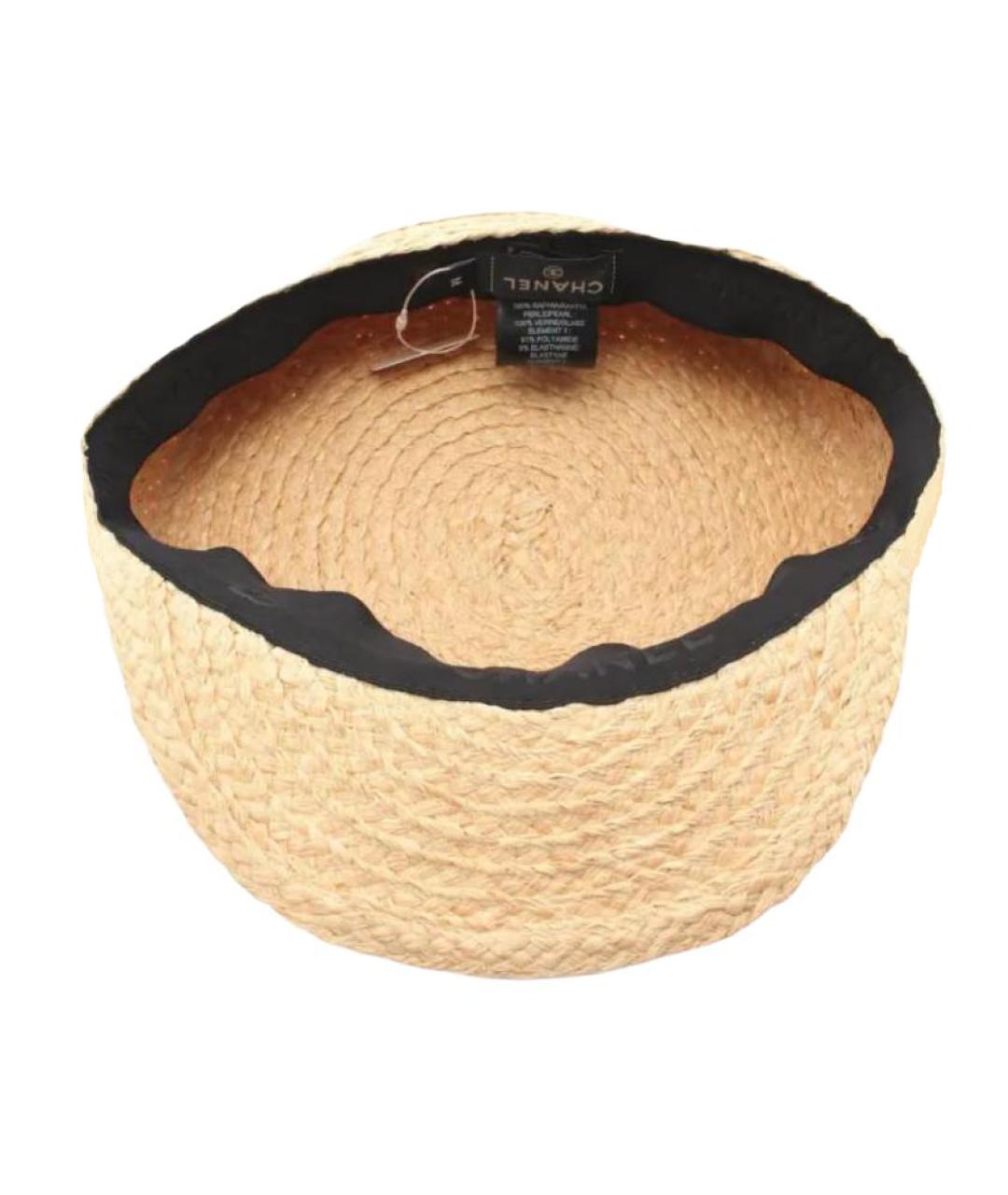 CHANEL Бежевая соломенная шляпа, фото 3