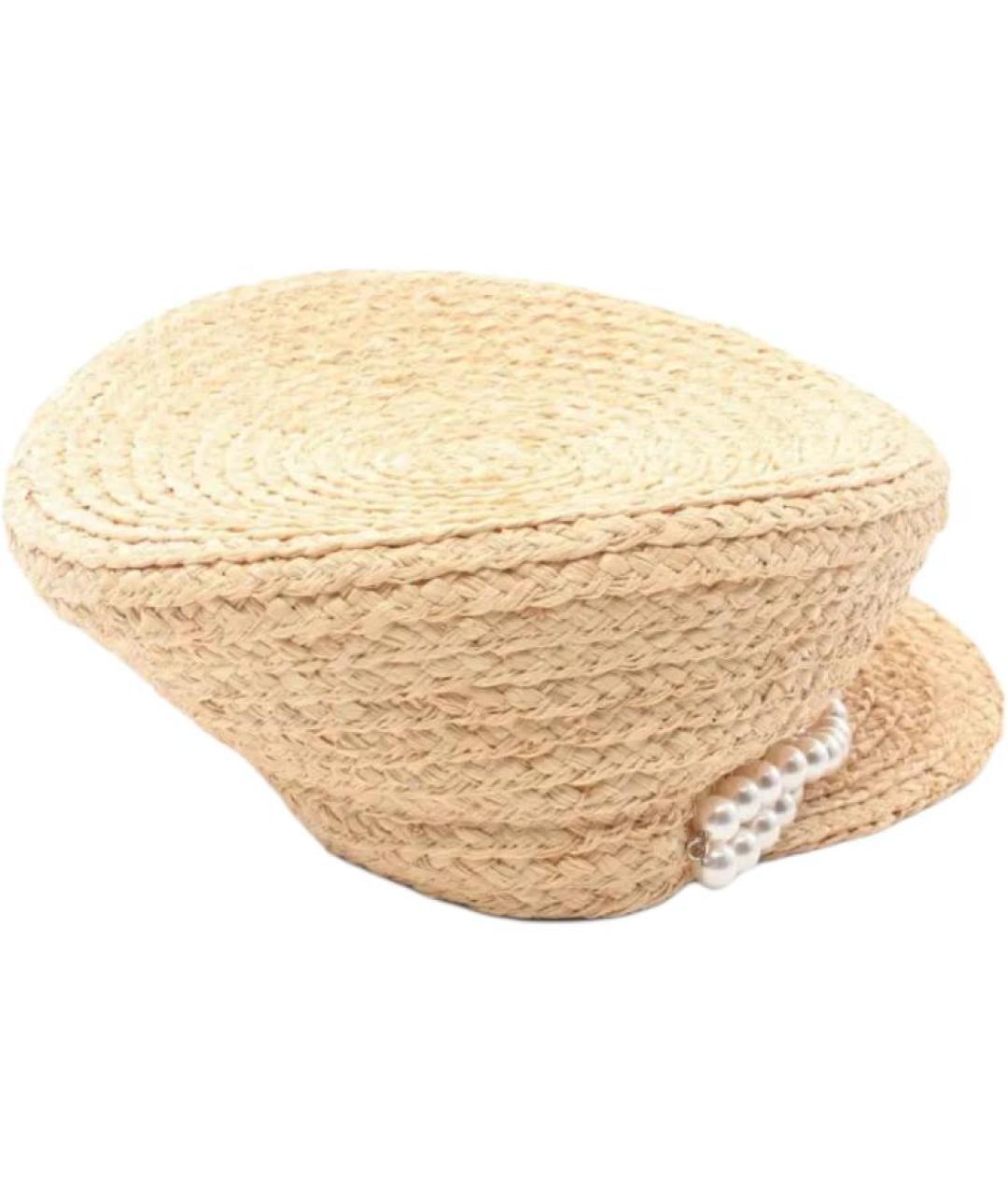 CHANEL Бежевая соломенная шляпа, фото 2