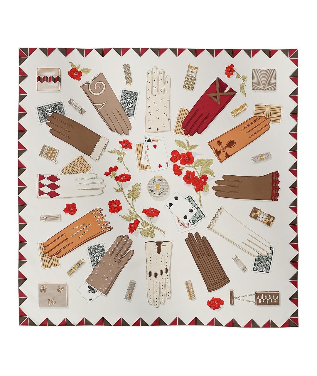 HERMES Серый шелковый шарф, фото 1