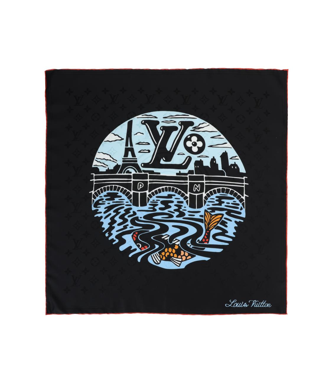 LOUIS VUITTON Черный шарф, фото 1