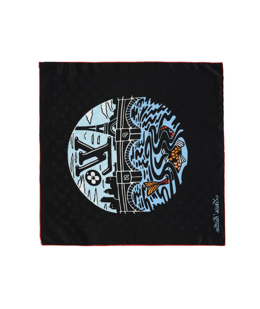 LOUIS VUITTON Черный шарф, фото 2