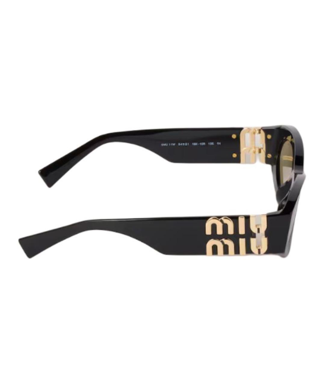 MIU MIU Черные пластиковые солнцезащитные очки, фото 3